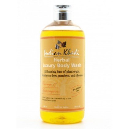 Indian Khadi / Натуральный пенящийся гель для душа с апельсином и лимонником, 300 мл