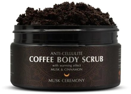 Adarisa / Кофейный антицеллюлитный скраб с мускусом и корицей с разогревающим эффектом, 250 мл