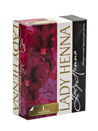 Lady Henna / Черная - краска для волос на основе хны (№1) 6х10 г