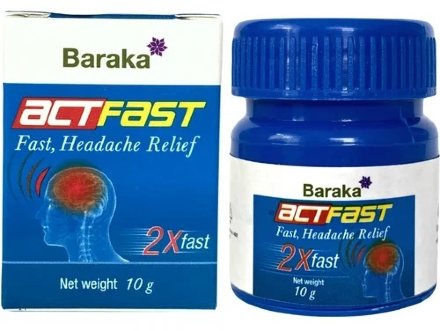 Baraka / Бальзам от головной боли ActFast / АктФаст из семян черного тмина, 10 г