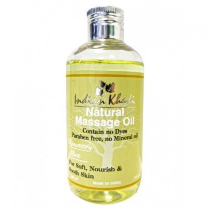 Indian Khadi / Увлажняющее и смягчающее массажное масло с розмарином и мятой, 200 мл