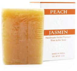 Indian Khadi / Натуральное мыло для мягкости и деликатного отшелушивания с маслом ши, жасмином и персиком, 125 г