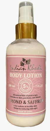 Indian Khadi / Увлажняющий лосьон для тела с Шафраном и Миндалем, 200 мл