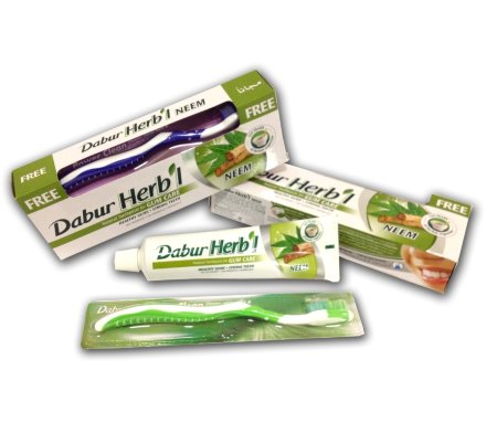 Dabur Vatika / Зубная паста Herbal &quot;С экстрактом нима&quot; 150 г + зубная щетка в подарок